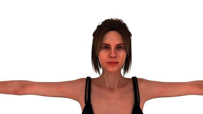 Girl Animated with facial Rig 3D model animated rigged | CGTrader