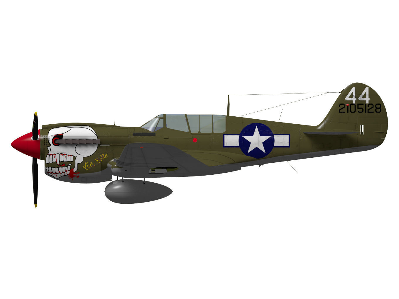 Curtiss P-40N Warhawk 3D model | CGTrader