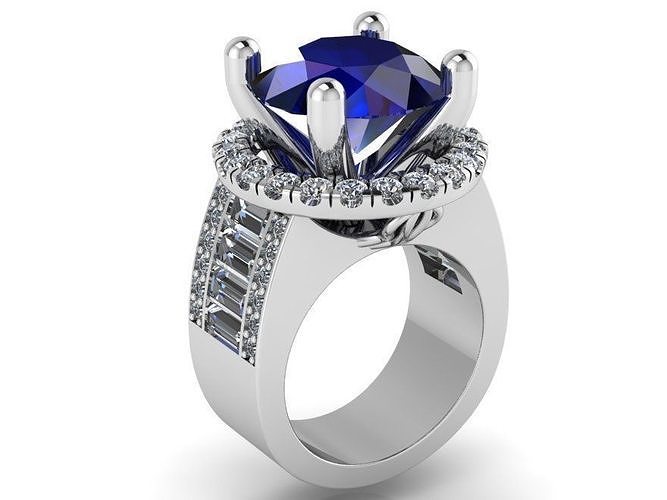 big round halo ring 0094 3D model 3D printable CGTrader