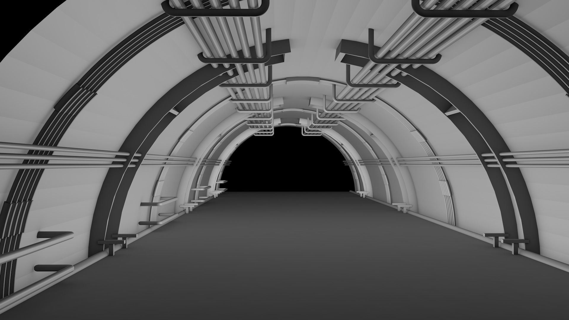 Underground Tunnel 3D model CGTrader