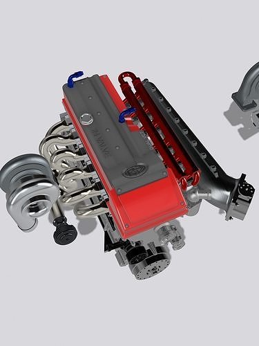 Billet Ford Barra Turbo Engine With Sequential Gearbox Combo 3D Model billet-ford-barra-turbo-engine-with-sequential-gearbox-combo-3d-model