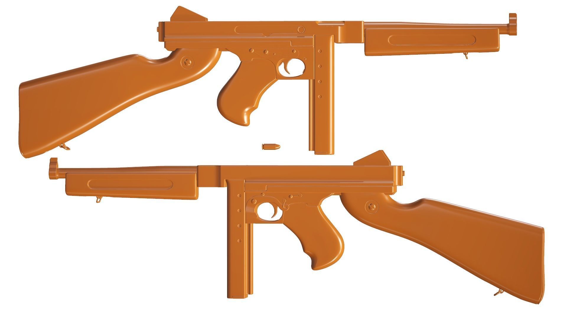 Thompson Submachine Gun free VR / AR / lowpoly 3D model CGTrader