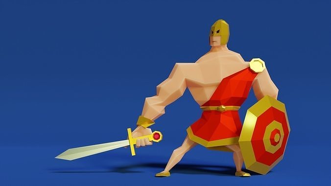 Low poly Greek Solider 3D model | CGTrader