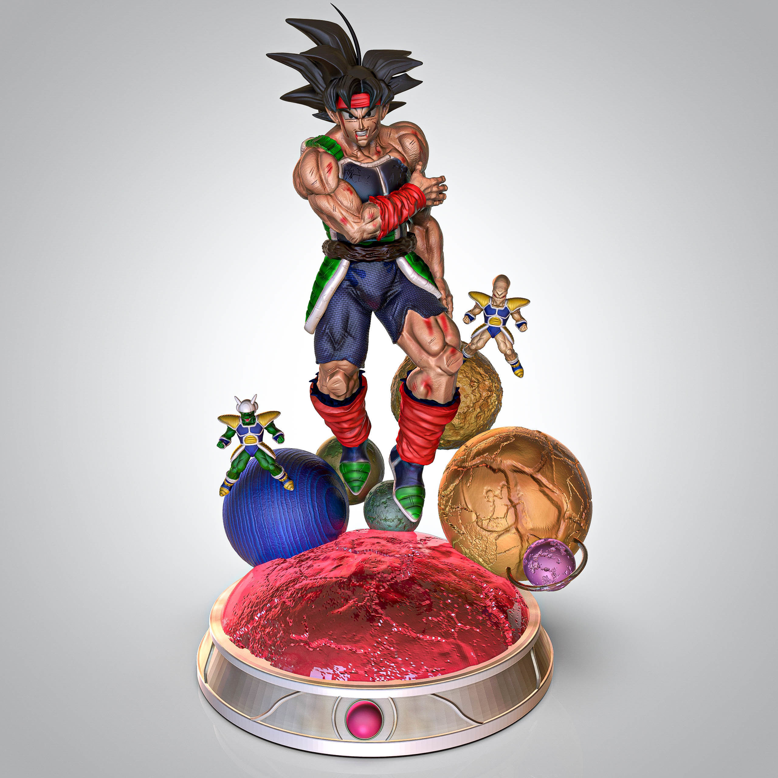 Bardock statue of dragon ball character 3D model 3D printable CGTrader
