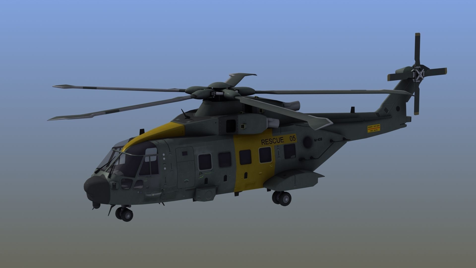 AH101 Merlin Helicopter 3D model CGTrader