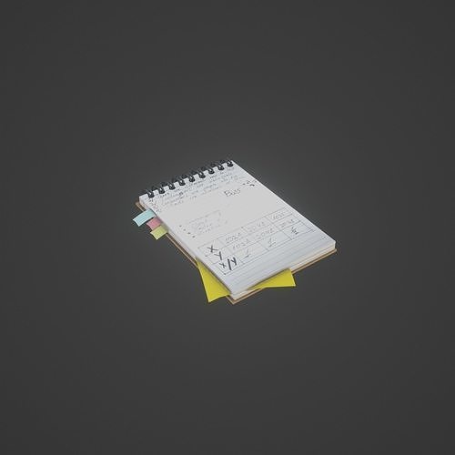 3D model Gameready Notebook notepad VR / AR / low-poly | CGTrader