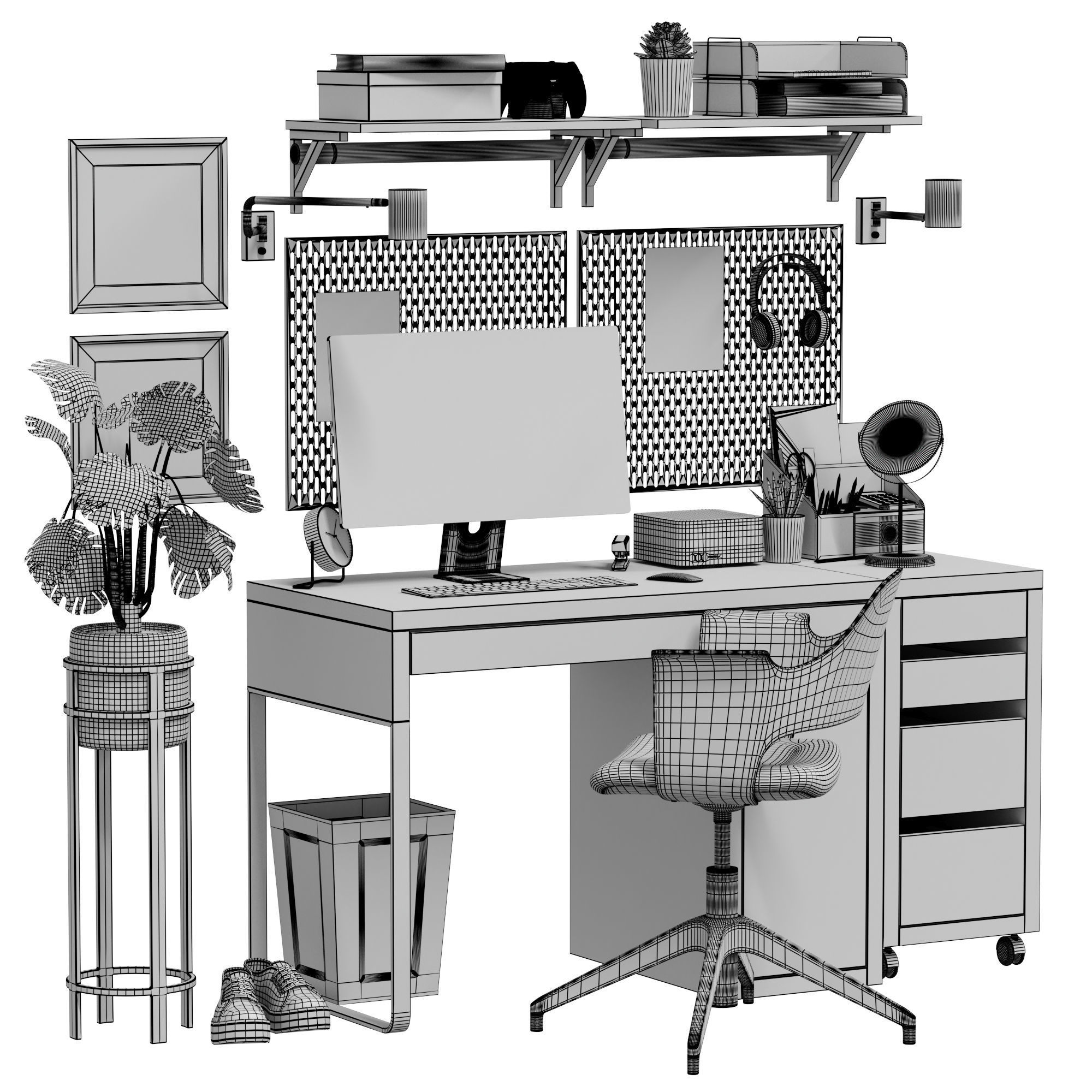 IKEA Office workplace Office workplace 12 3D model CGTrader