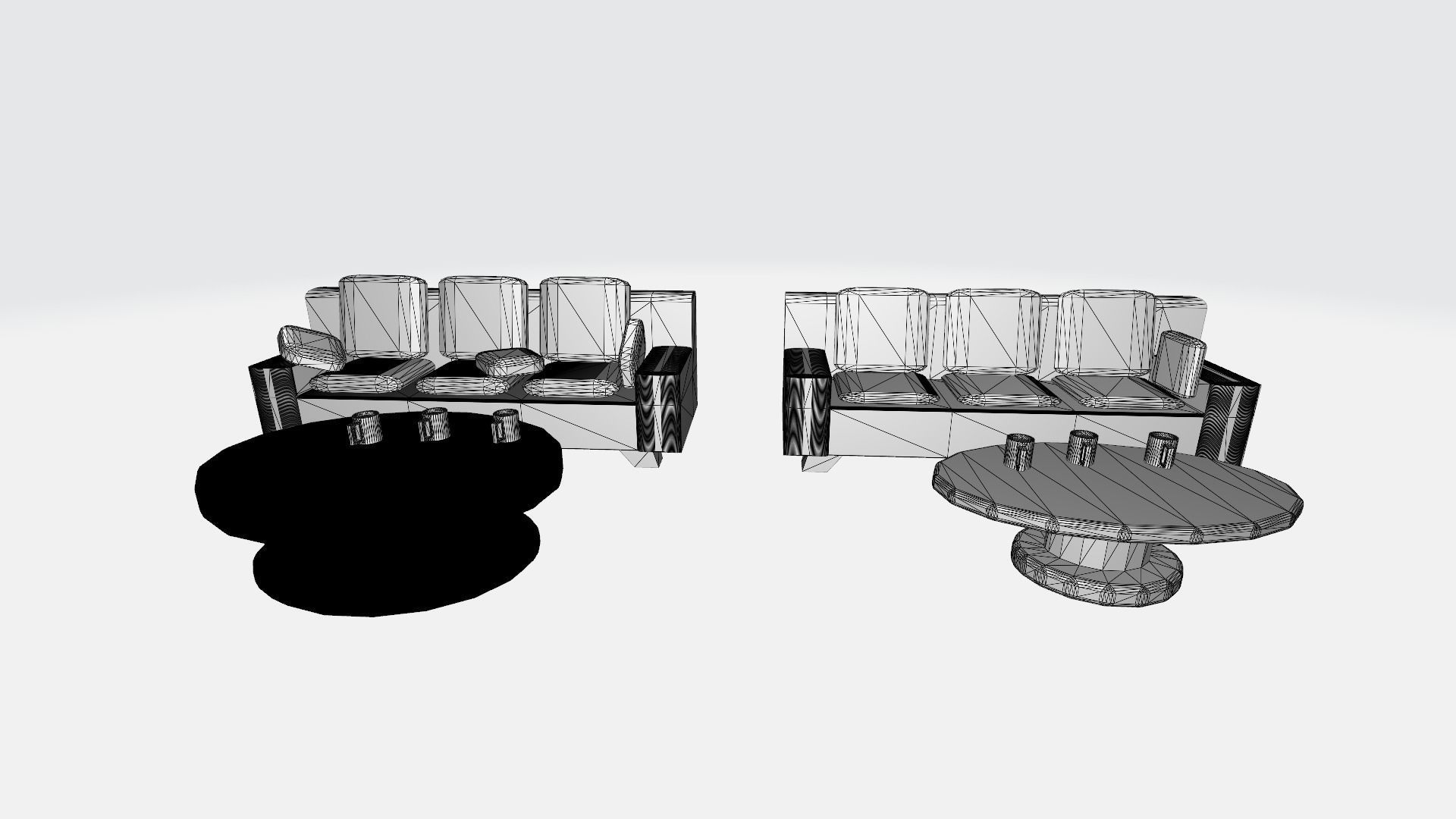 Sofa coffee table and mug for free free VR / AR / lowpoly 3D model