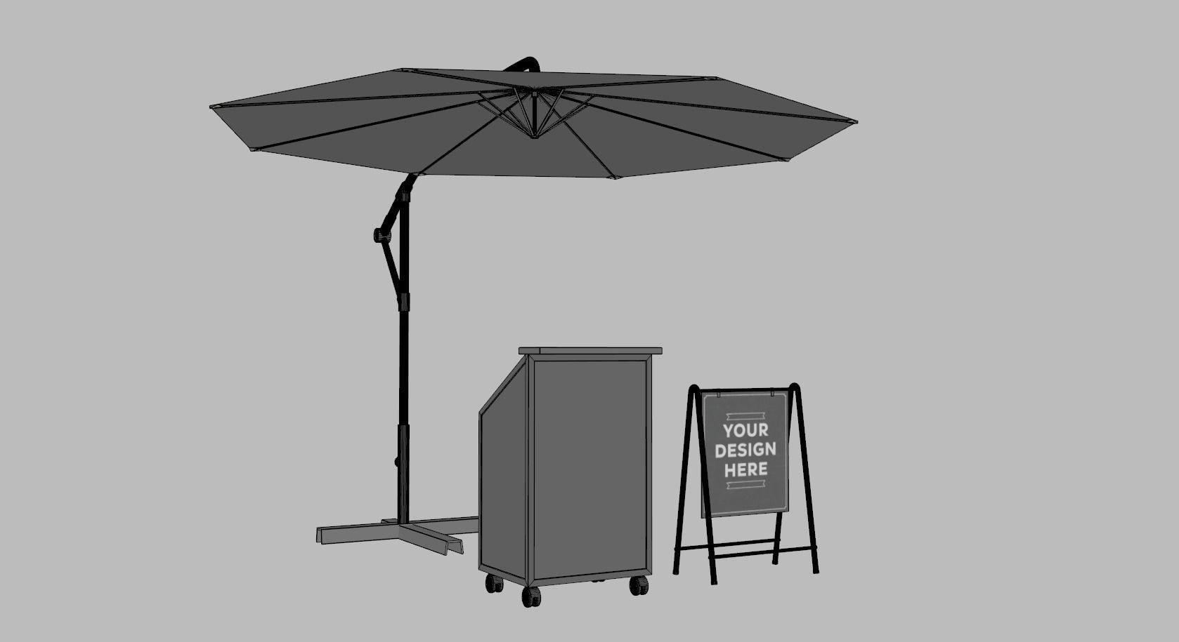 Valet Parking with Umbrella 2 3D model CGTrader
