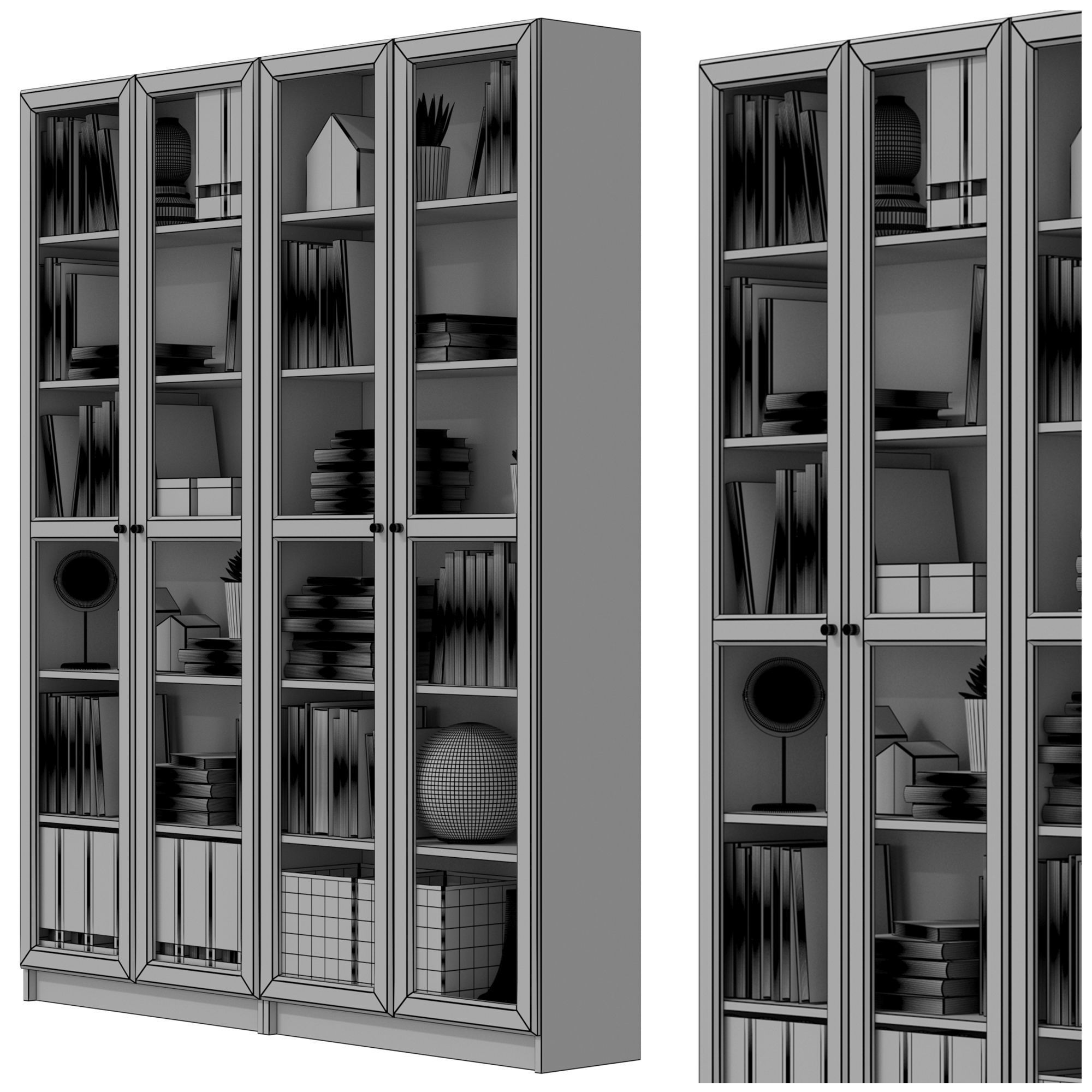 IKEA BILLY BILLY OXBERG OXBERG Bookcase with decor 3D model CGTrader