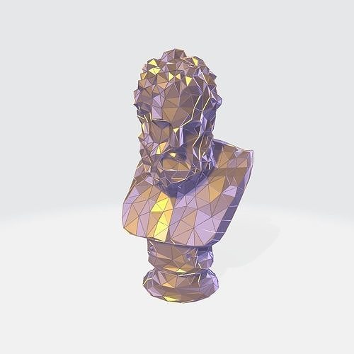heracles-bust-wireframe-voronoi-wiremesh