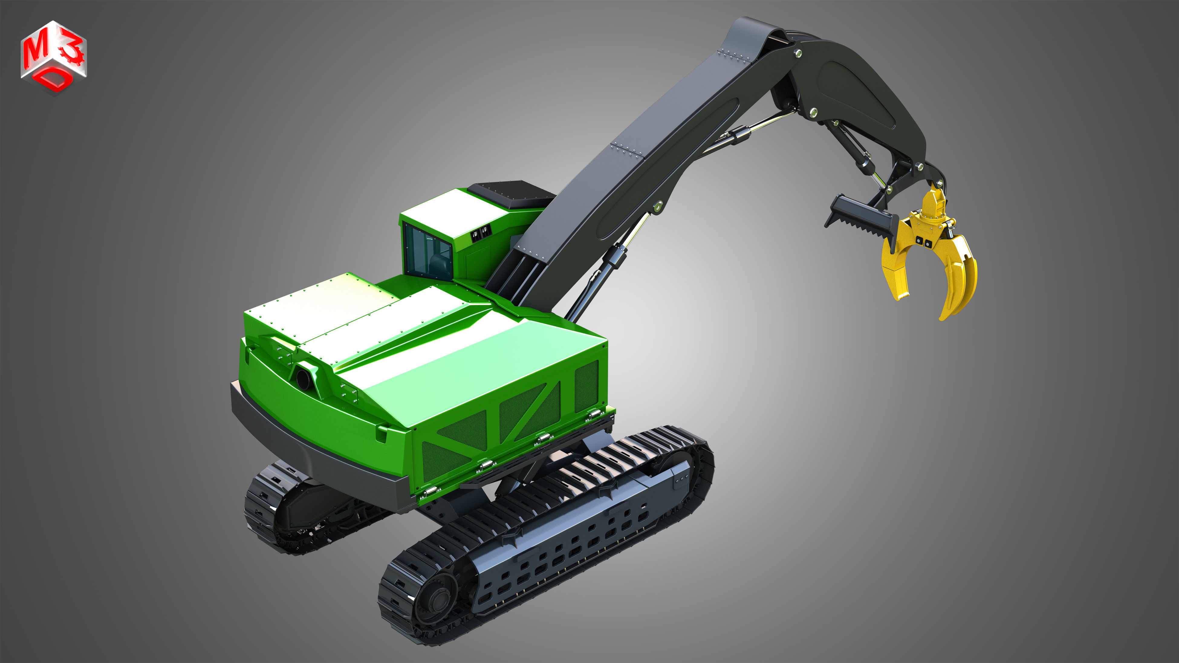 Log Loader Model Kit JD - 959MH Tracked Log Loader 3D model | CGTrader