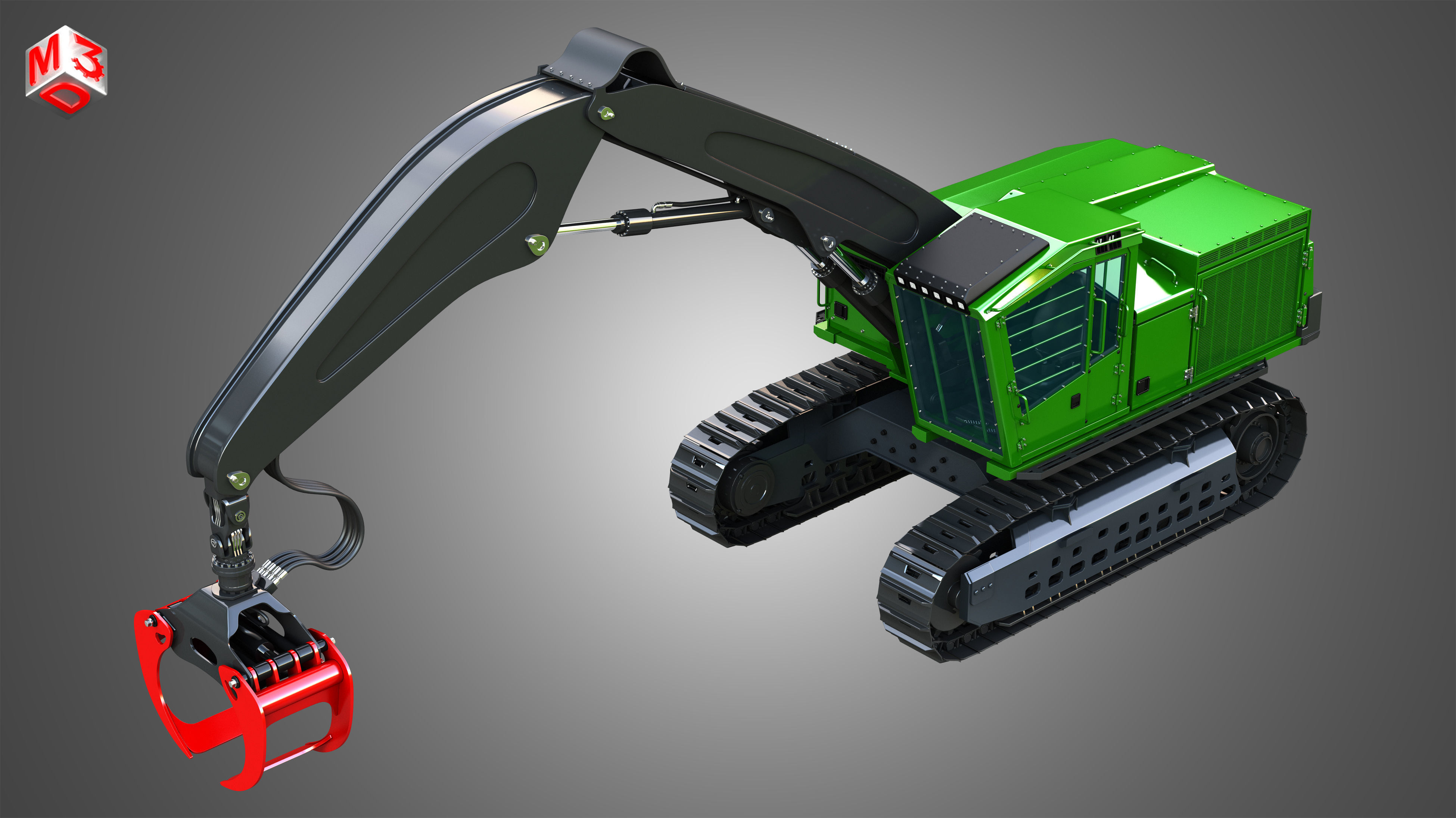 Log Loader Model Kit JD - 953MH Tracked Log Loader 3D model | CGTrader