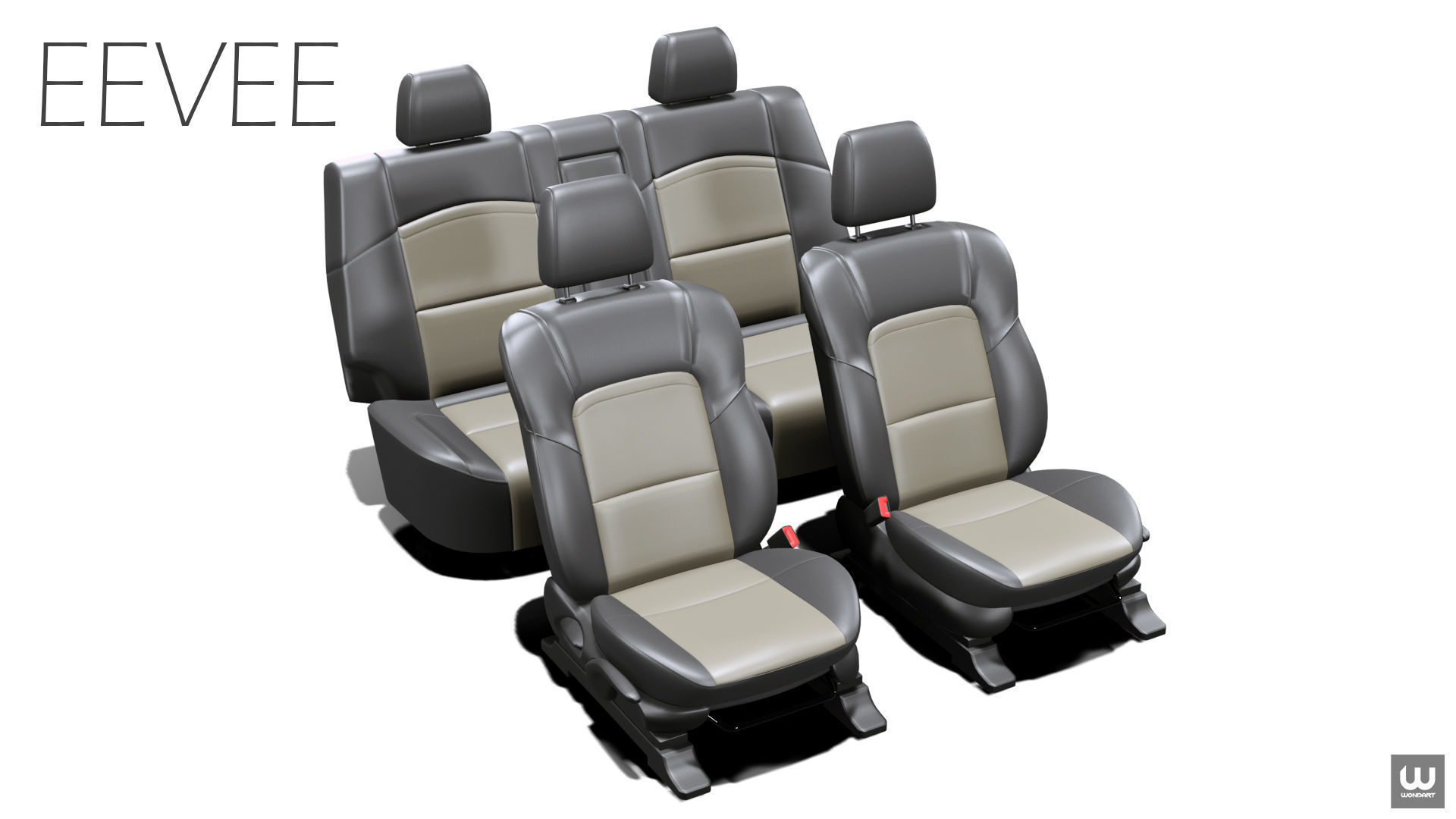 3D model Universal Regular Car Seat Set VR / AR / lowpoly CGTrader