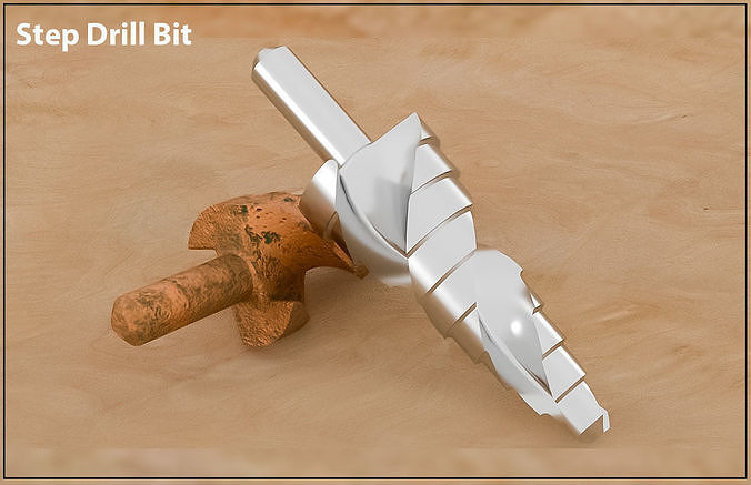 Original Size Step Drill Bit Ready for 3d Print model 3D model 3D ...