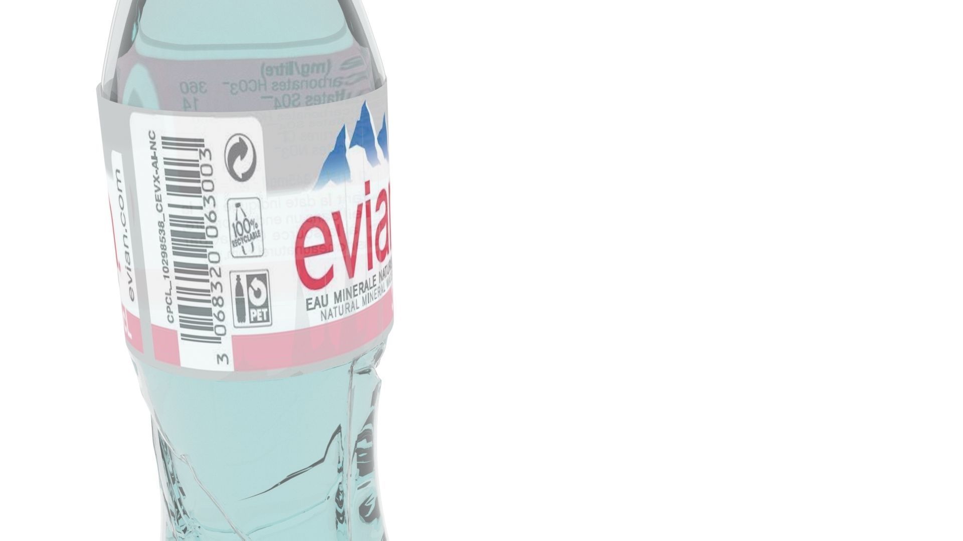 Bottle Evian 33cl 3D model CGTrader