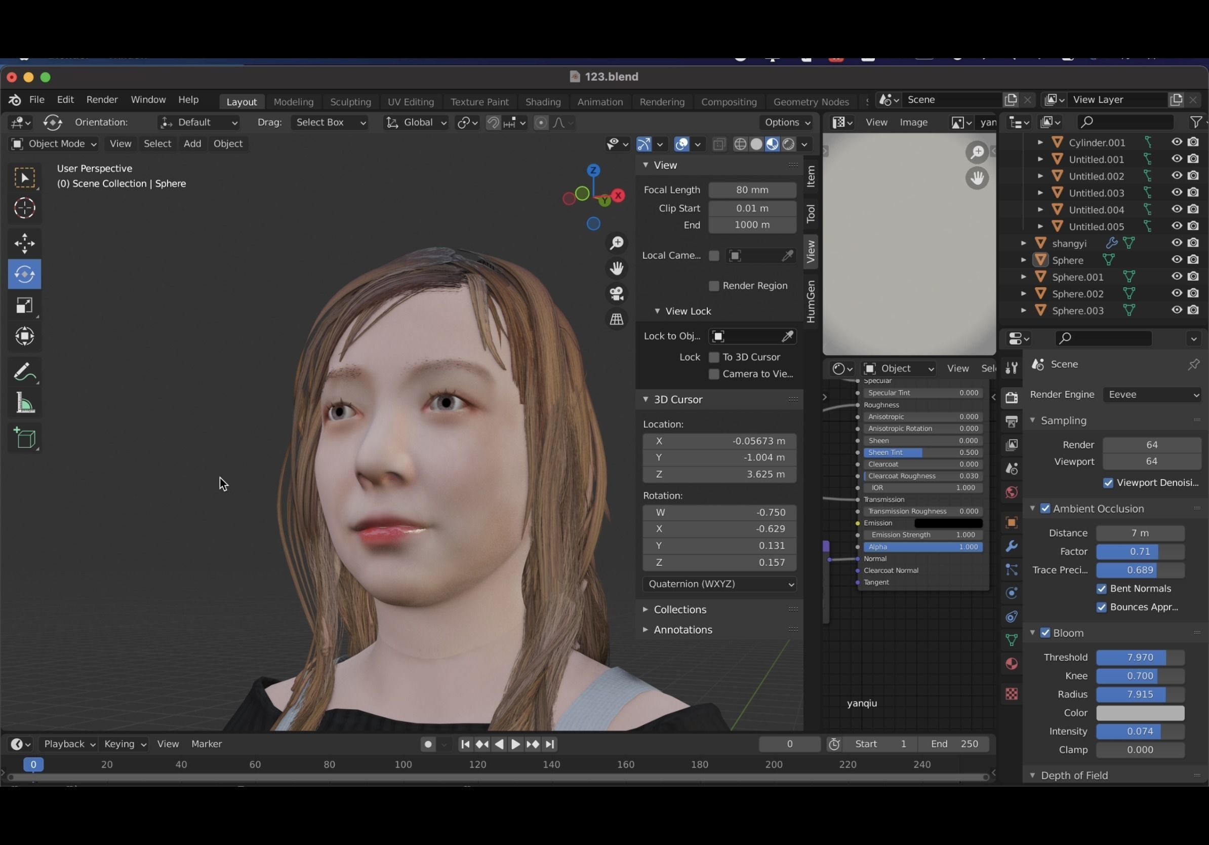 3D model East Asians eye ball gameready VR / AR / lowpoly CGTrader