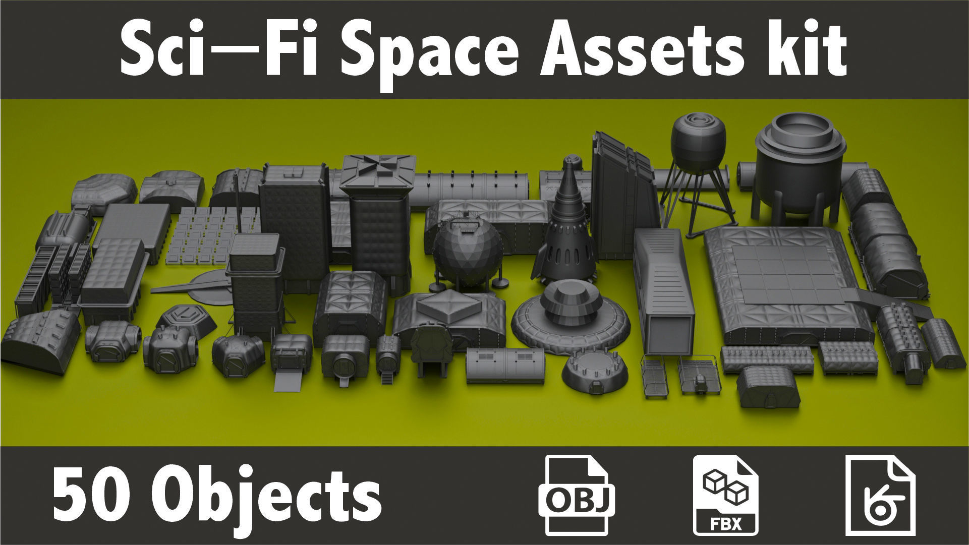 3D Sci-Fi Space Assets kit 3D model | CGTrader