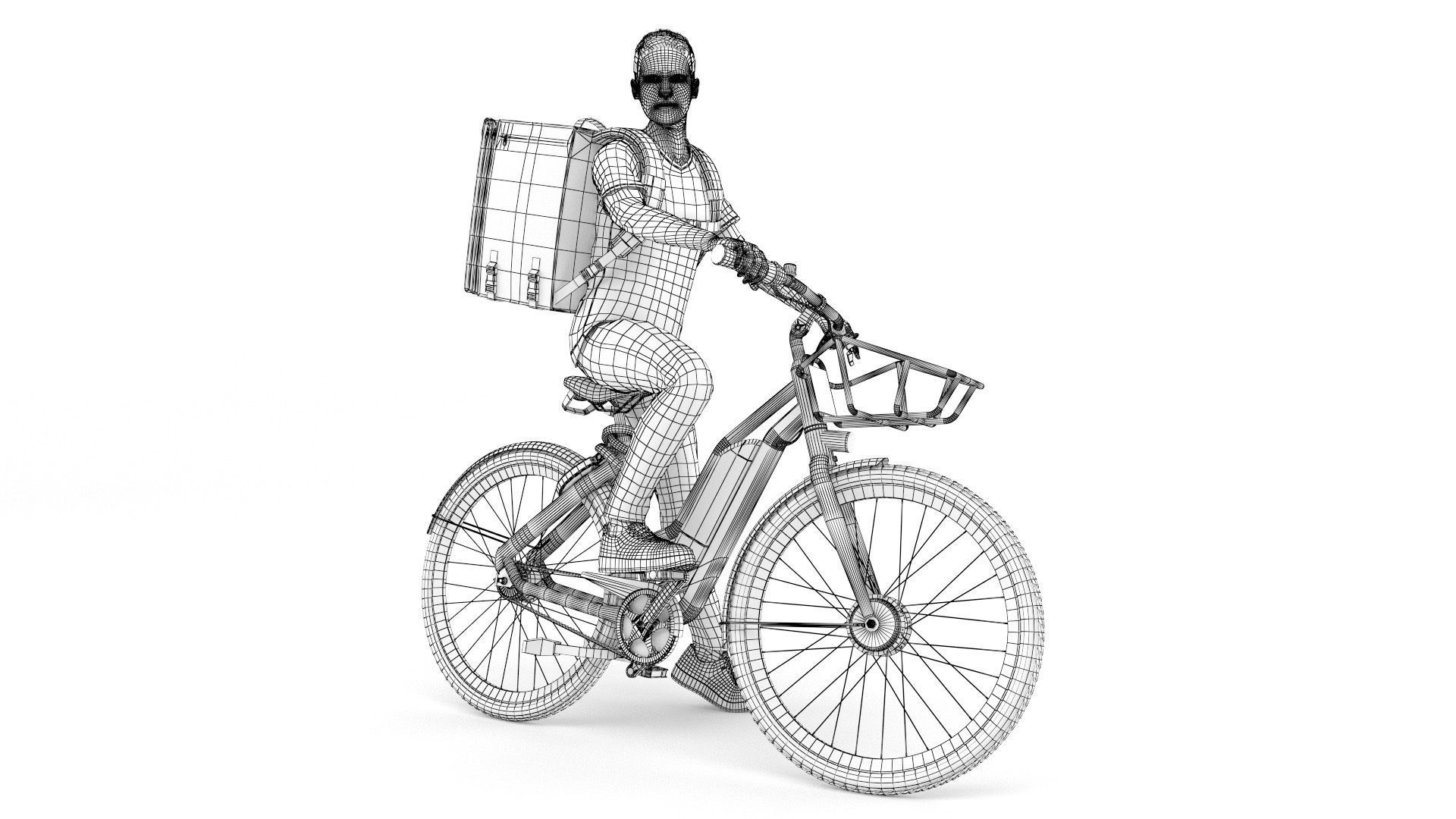Food Delivery Biker 3D model | CGTrader