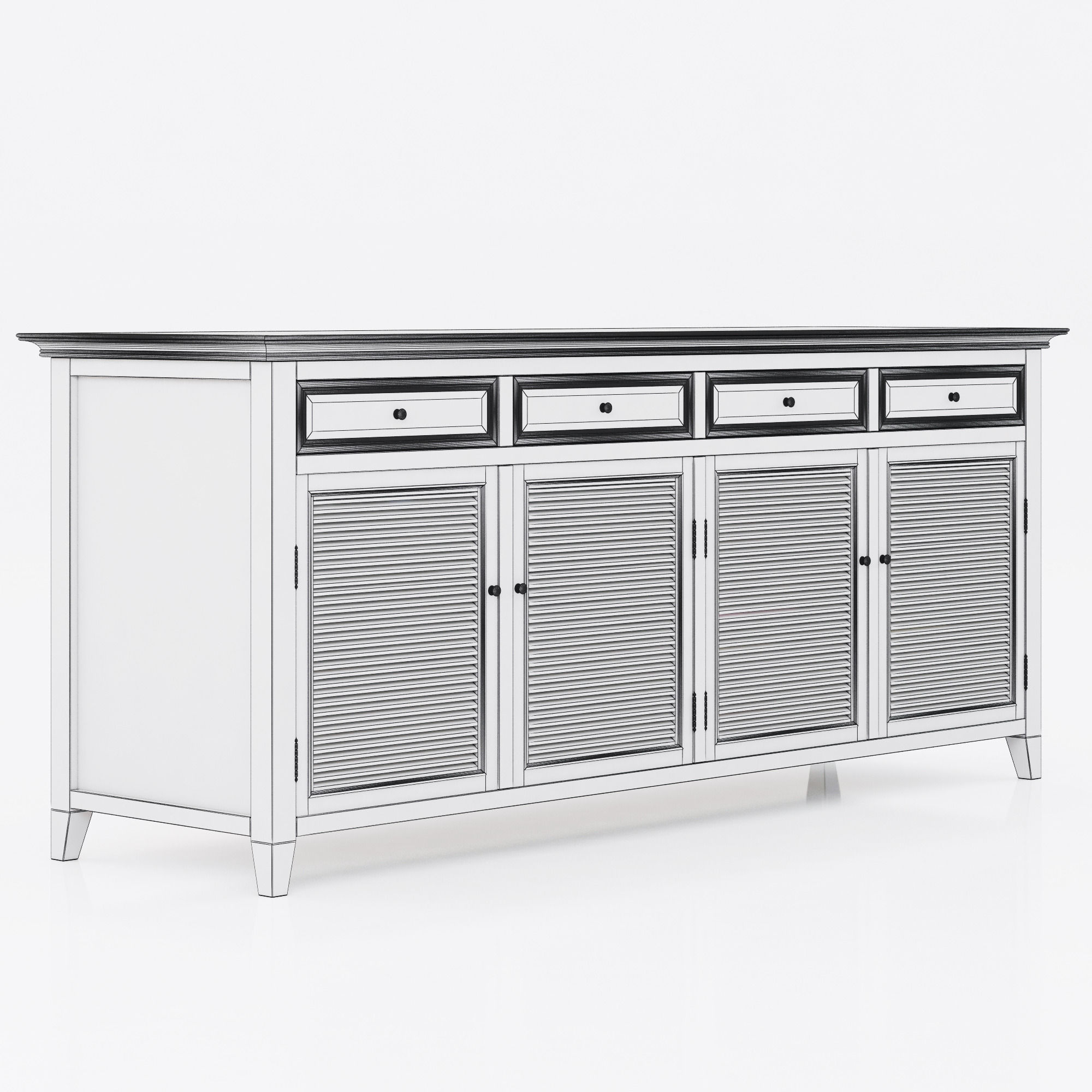 Restoration Hardware Shutter Sideboard 3D model CGTrader