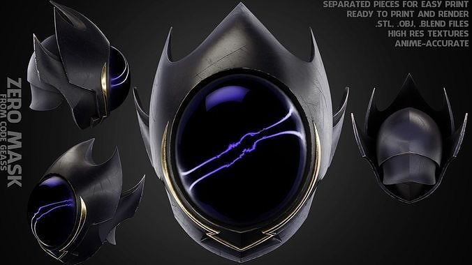 Code Geass Zero Mask for Cosplay 3D model 3D printable | CGTrader