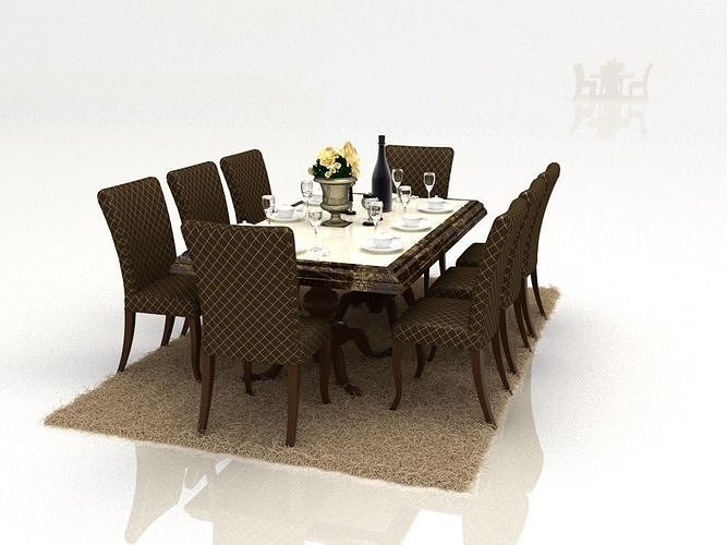 table dining and chairs 3D model | CGTrader