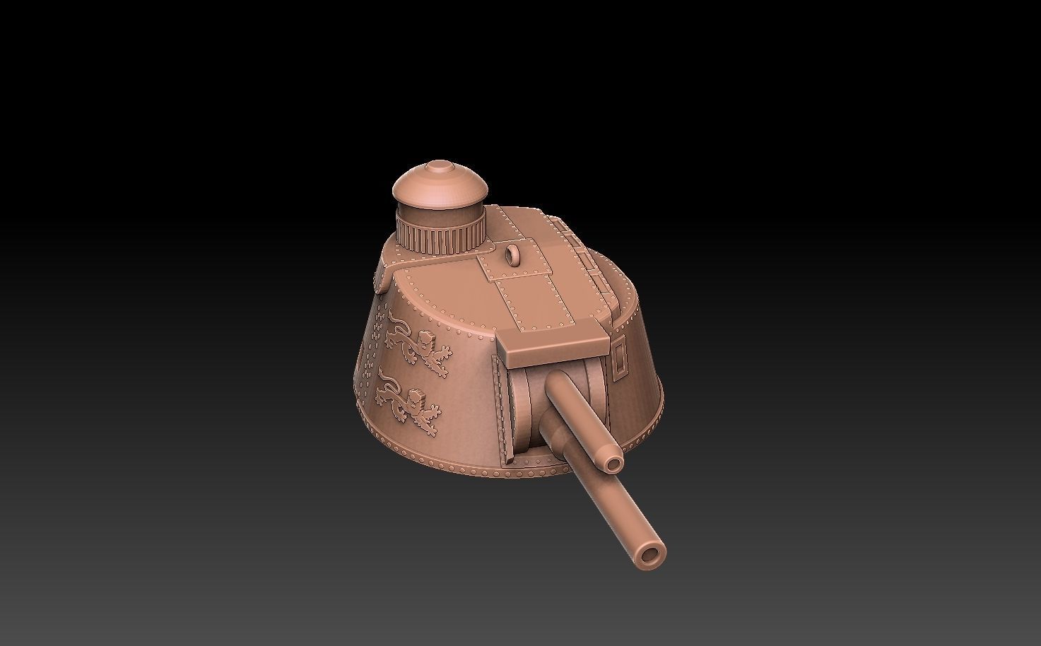 Char 2C Tank Turret 3D model 3D printable | CGTrader