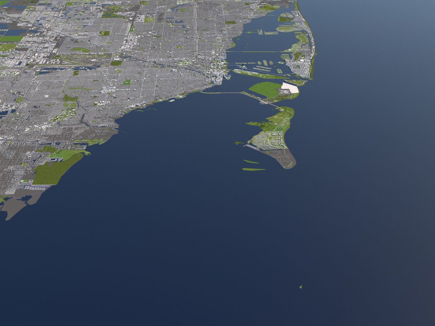 Model Map Compro Miami 50x50km 3D Model City 3D Map 3D model | CGTrader