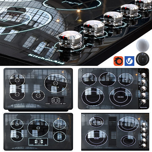 kitchenaid Induction Cooktop 3D model CGTrader