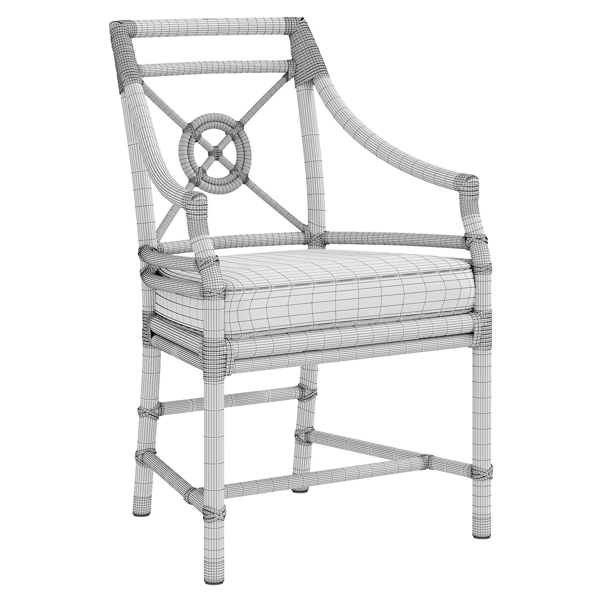 RATTAN TARGET ARMCHAIR by Bakerfurniture 3D model CGTrader
