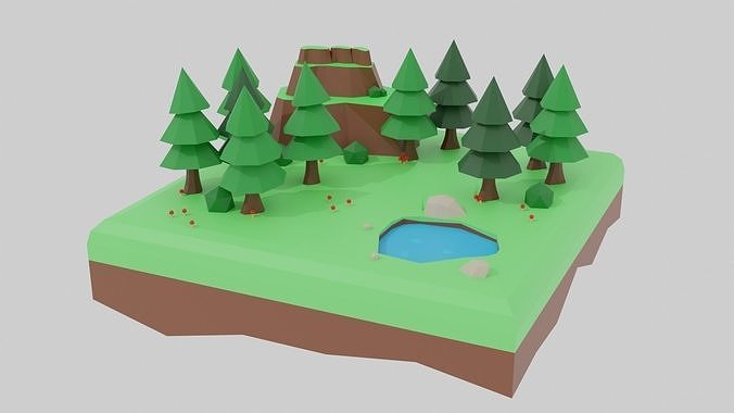 3D model Wild Nature Low Poly VR / AR / low-poly | CGTrader