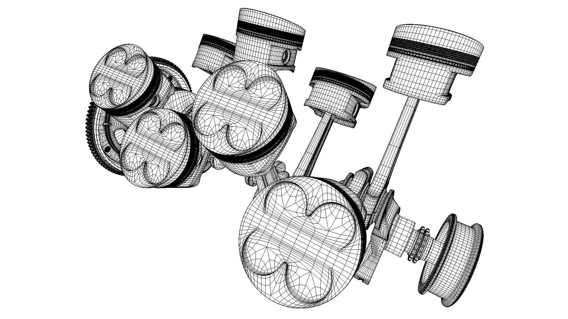 W8 Engine Working Animated 3D model animated rigged | CGTrader