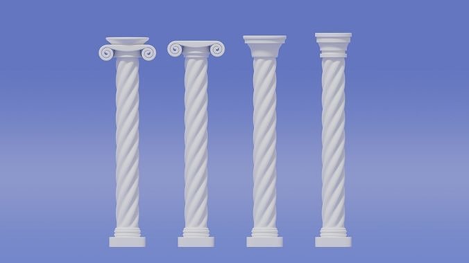 Greek and Roman Twisted Columns 3D model