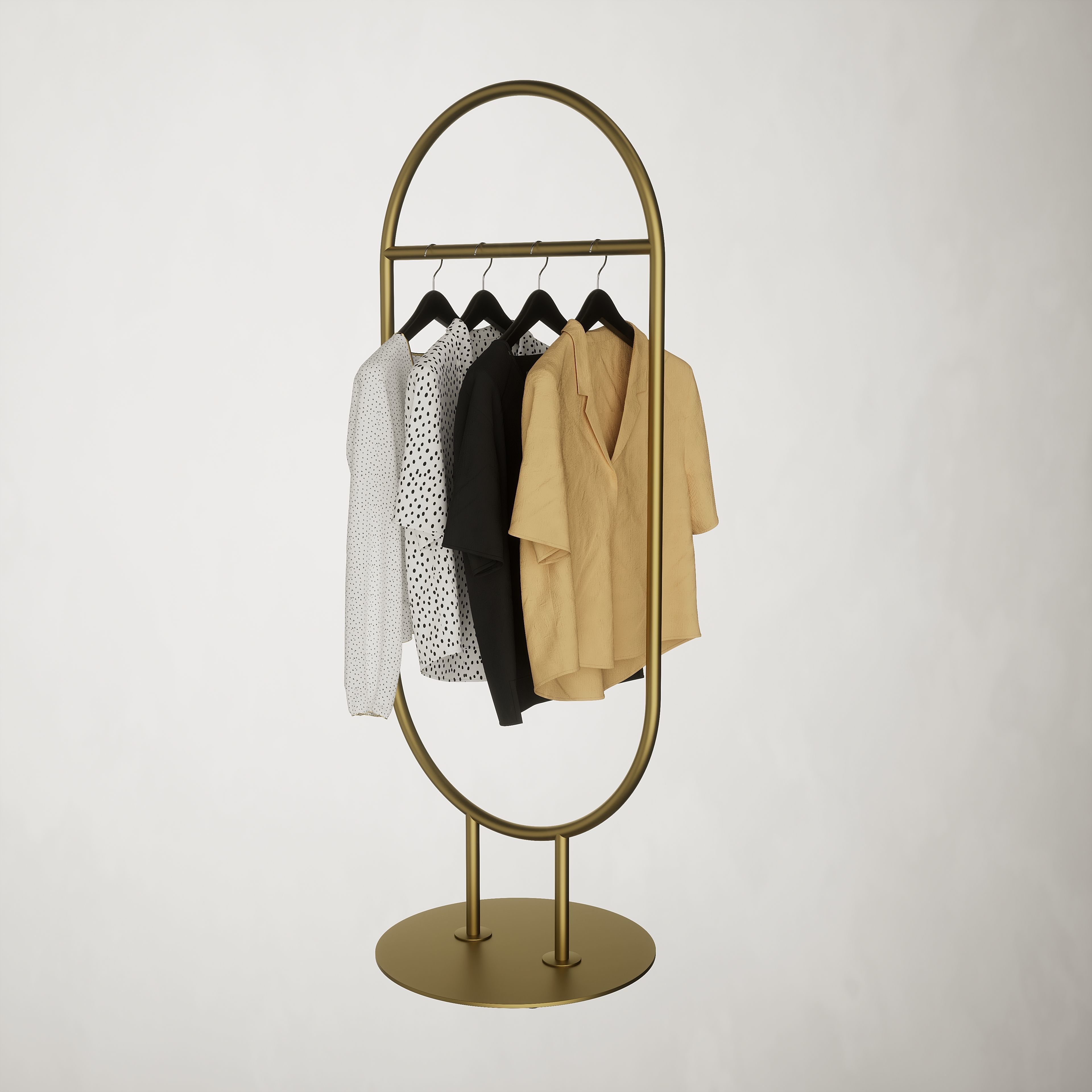 3D model 7 pcs Boutique Hanger Stand Dress hanger Stand VR / AR / low