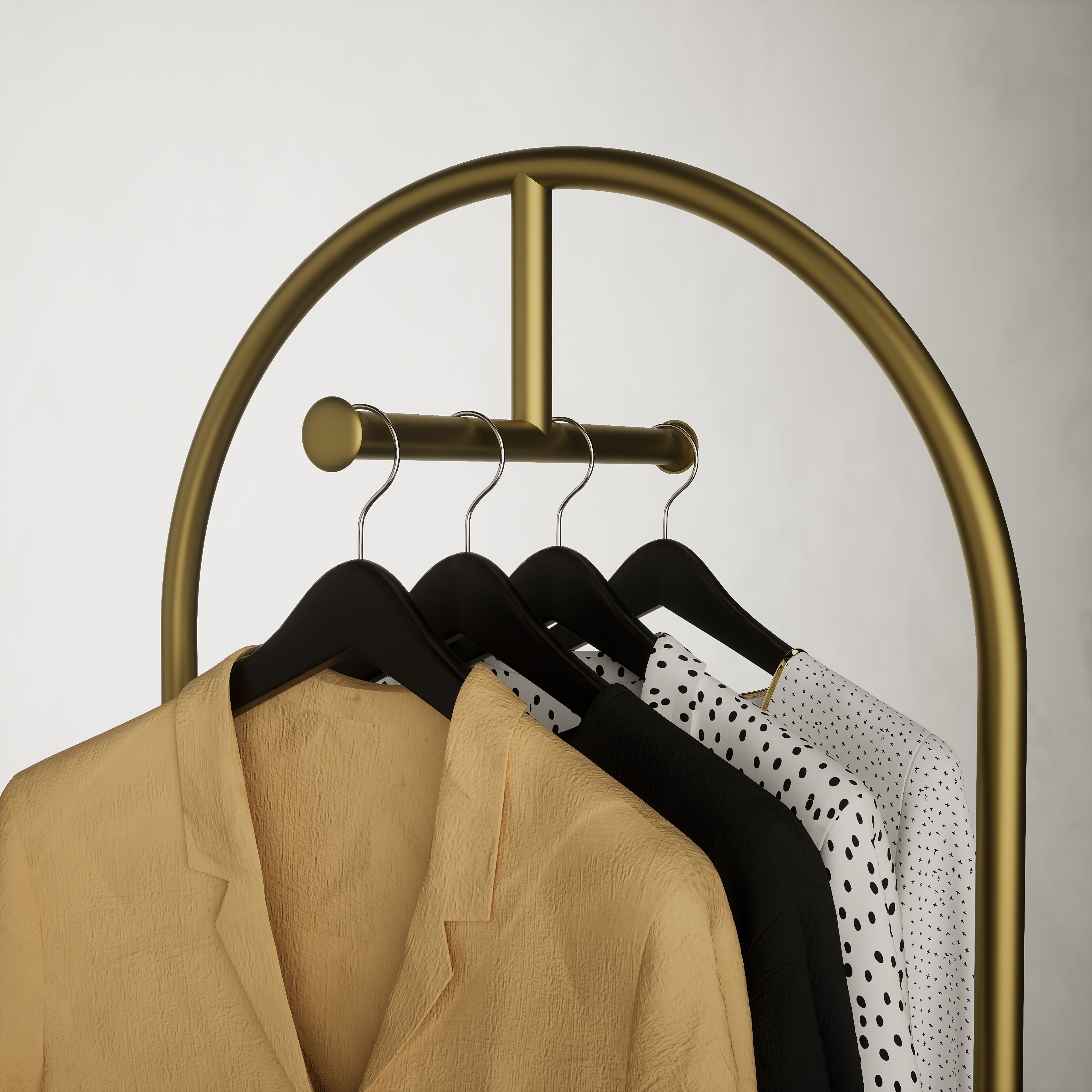 3D model 7 pcs Boutique Hanger Stand Dress hanger Stand VR / AR / low