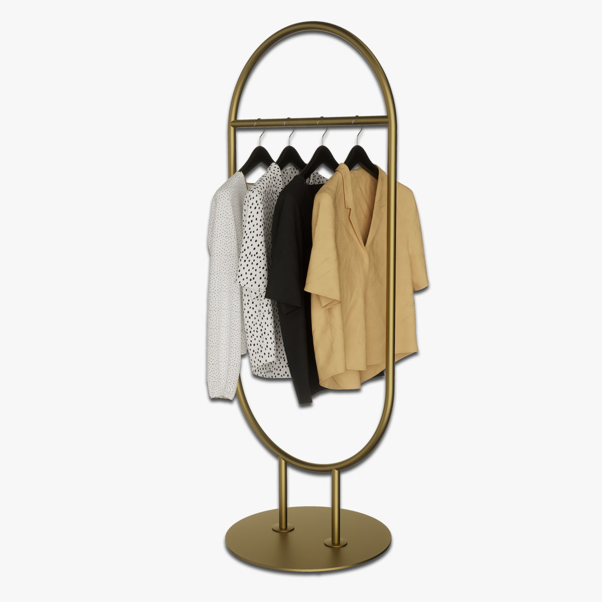 3D model 7 pcs Boutique Hanger Stand Dress hanger Stand VR / AR / low