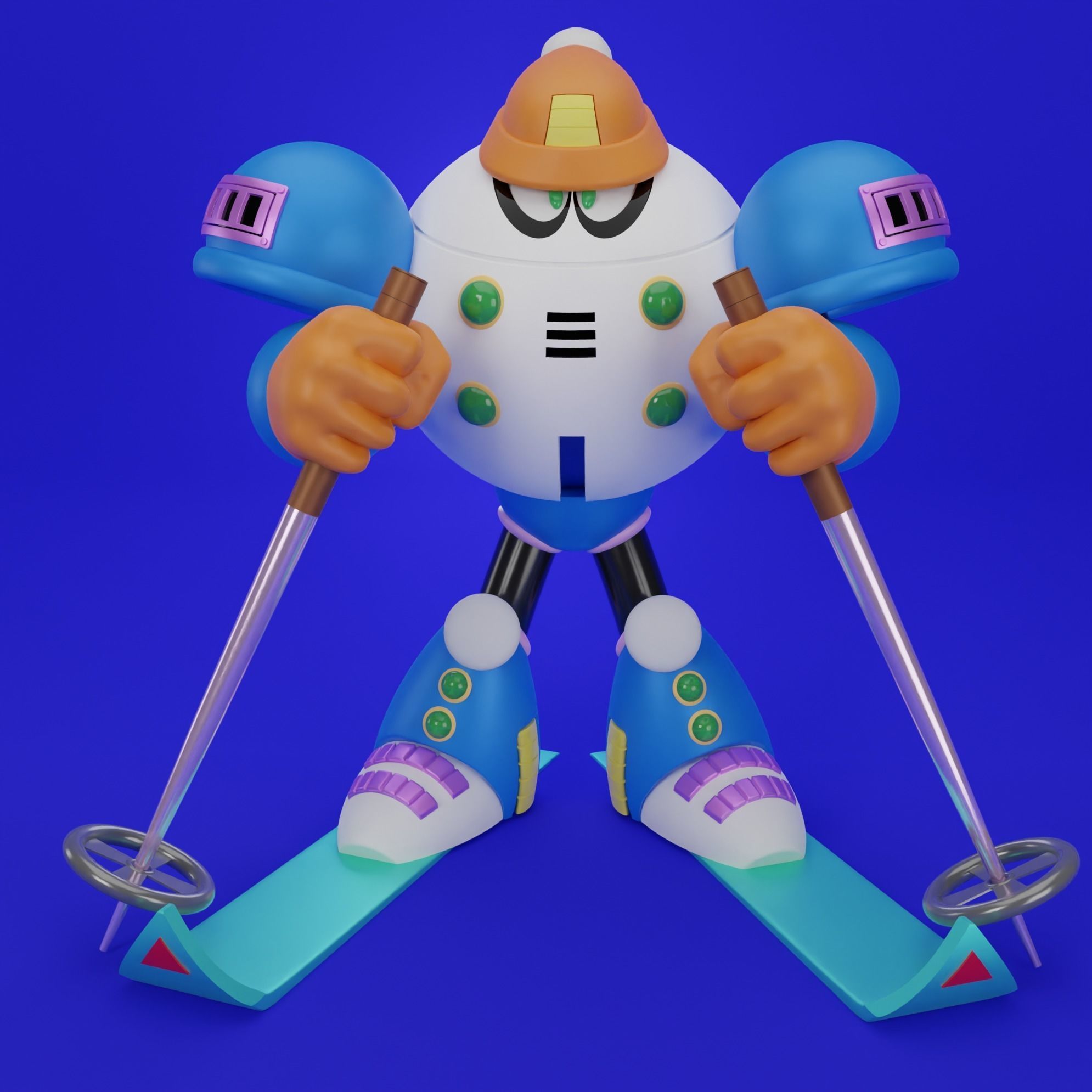 Blizzard Man Rockman Megaman famicom 8bit 3D model | CGTrader