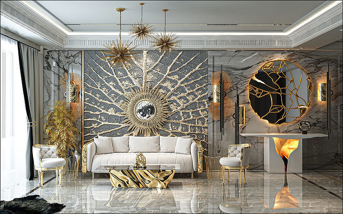 3D model livingroom boca do lobo scene 3D model VR / AR / low-poly ...