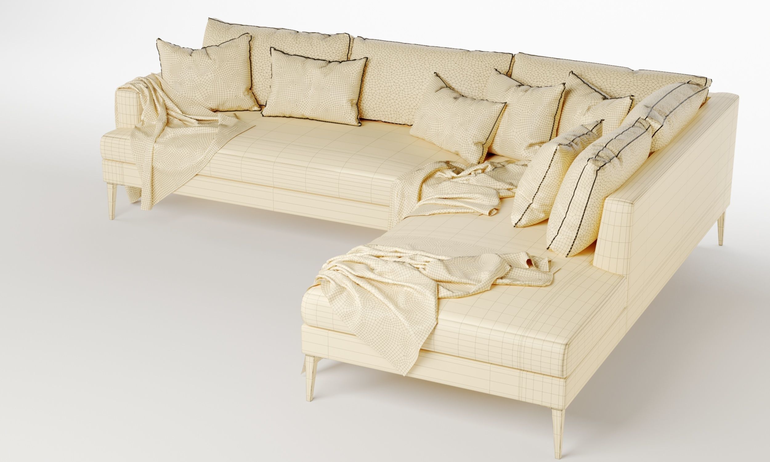 Andes Terminal Chaise Sectional sofa 3D model CGTrader