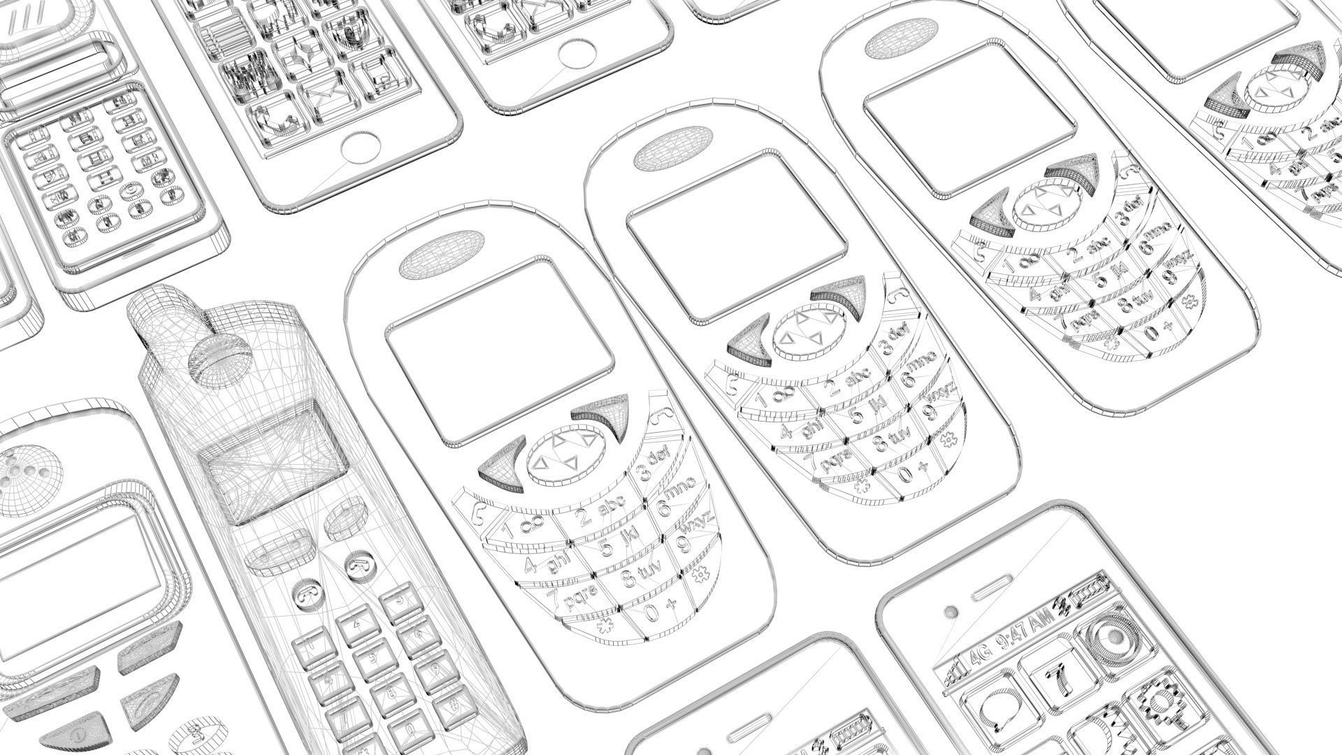 Chocolate Cell Phones Set 3D model | CGTrader