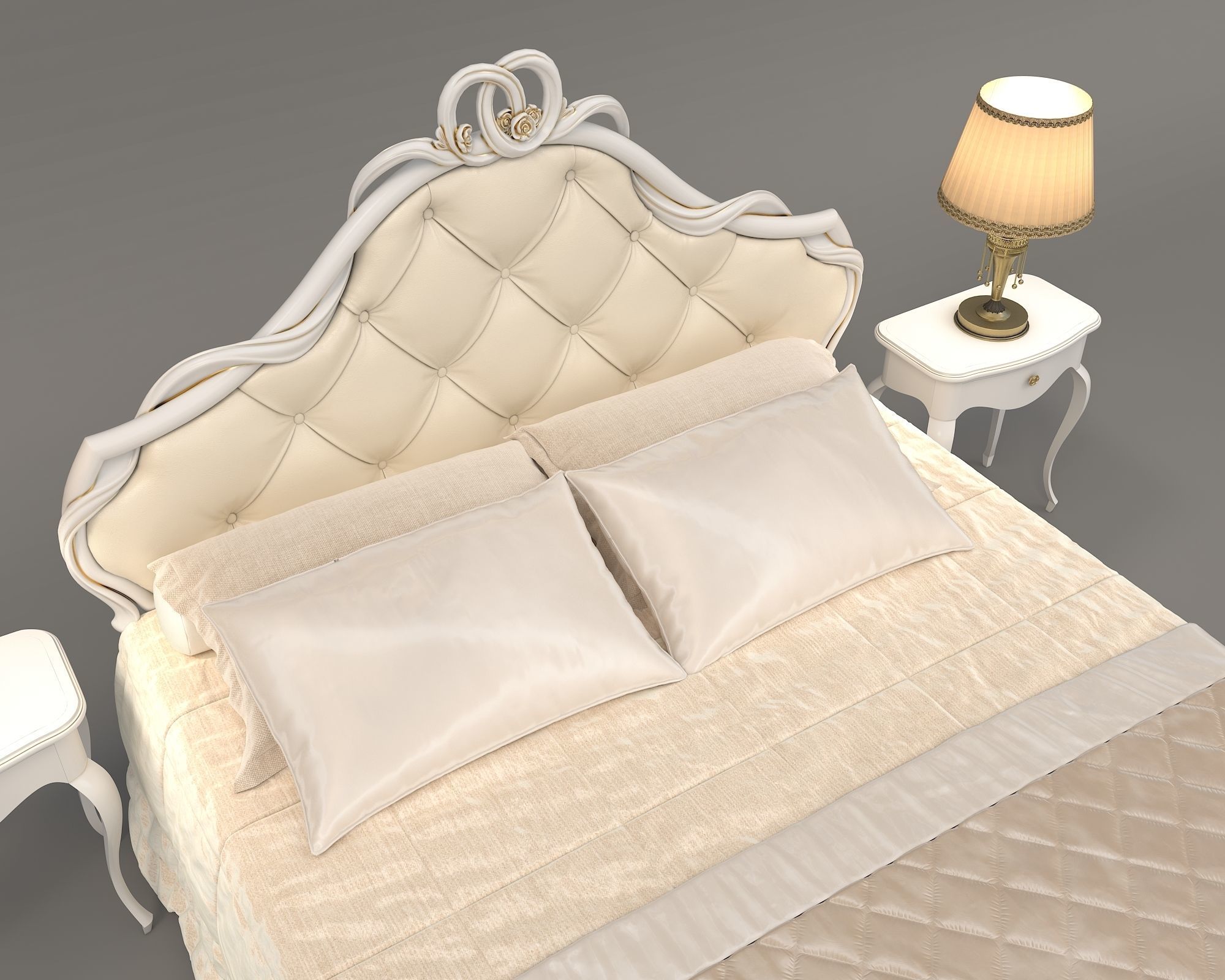 European Style Bed Set 14 3D model CGTrader