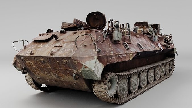 russian MT-LB armored vehicle destroyed by Ukrainian army 3D model ...