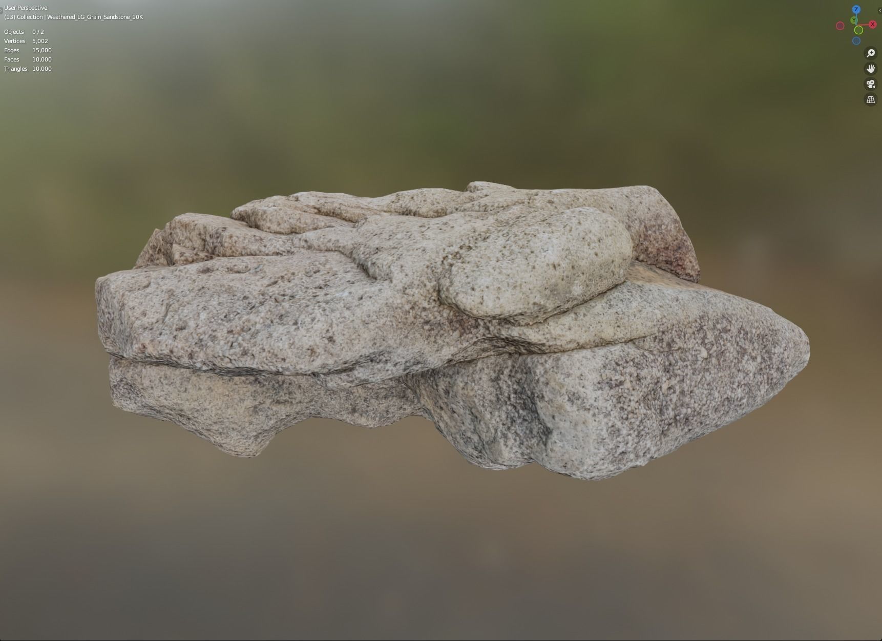 3D model Large Grained Sandstone - 8K Textures - 7 Mesh Resolutions VR