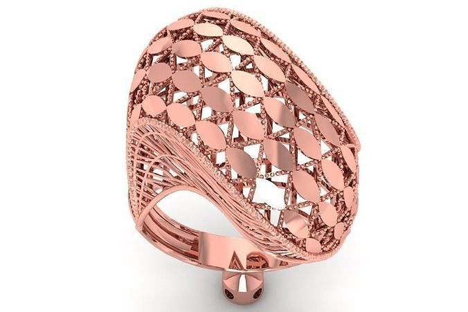 Vintage Filigree Ring STL OBJ FBX Renders Details 3D model 3D printable ...