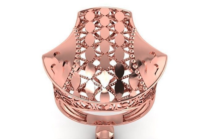 Vintage Filigree Ring STL OBJ FBX Renders Details 3D model 3D printable ...