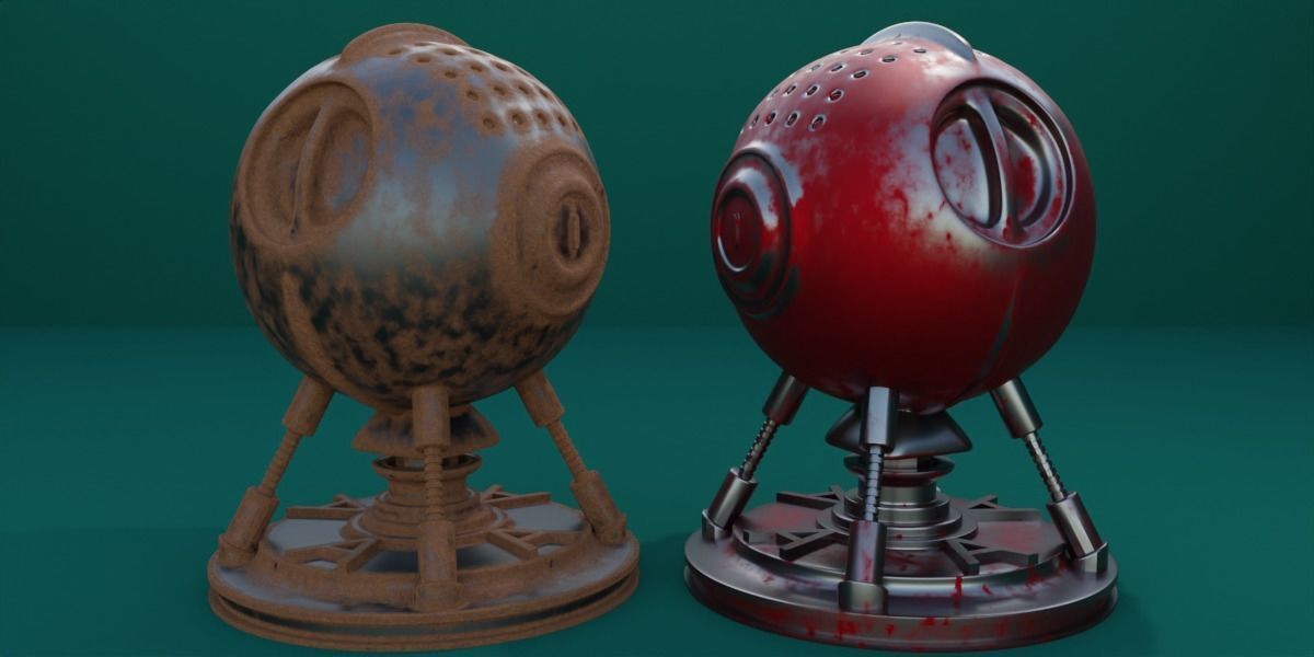 Blender smart material Rusty and metallic edges Texture | CGTrader