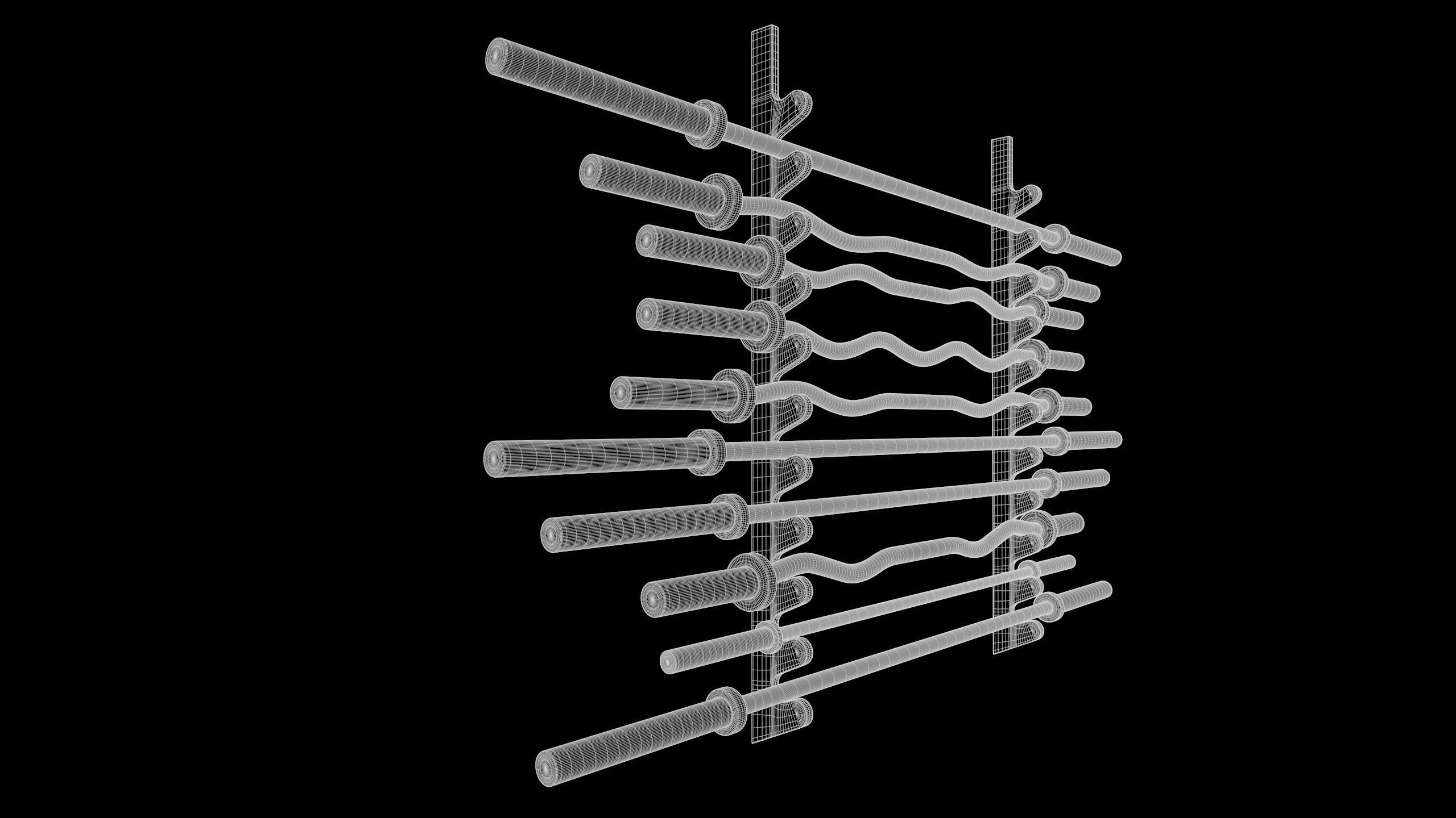 Wall Mounted Barbell 3D model CGTrader