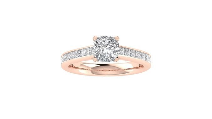 Women Round Stone Ring 3dm STL OBJ FBX Renders Details 3D model 3D ...