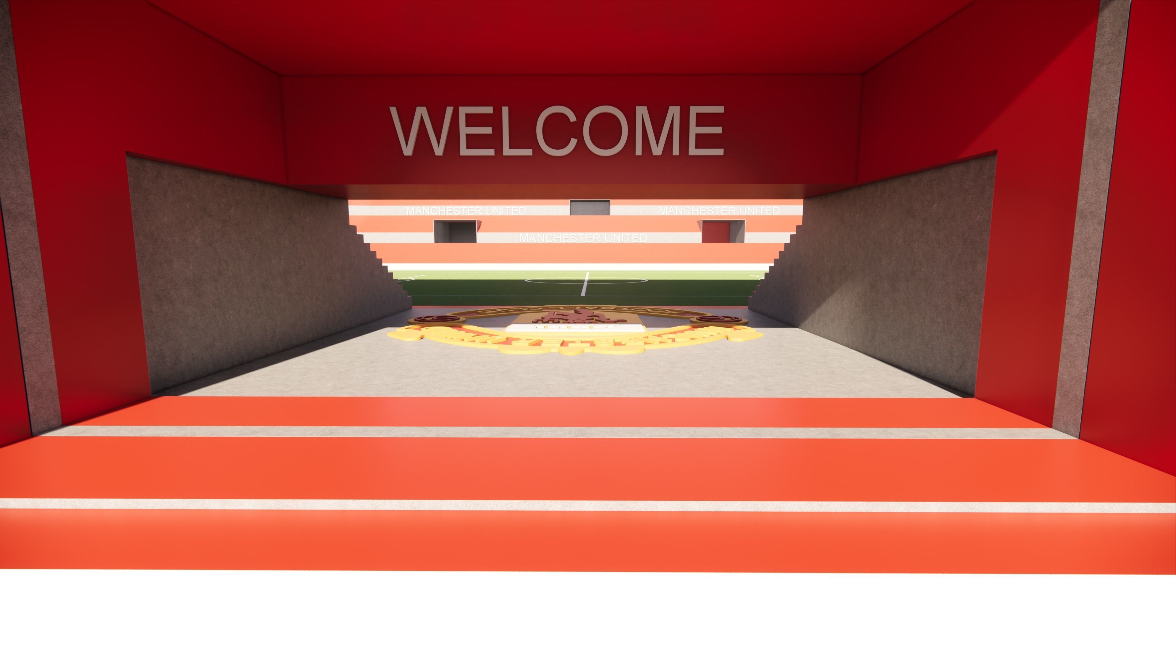 Soccer Stadium Revit Manchester United Stadium Fan 3D model CGTrader