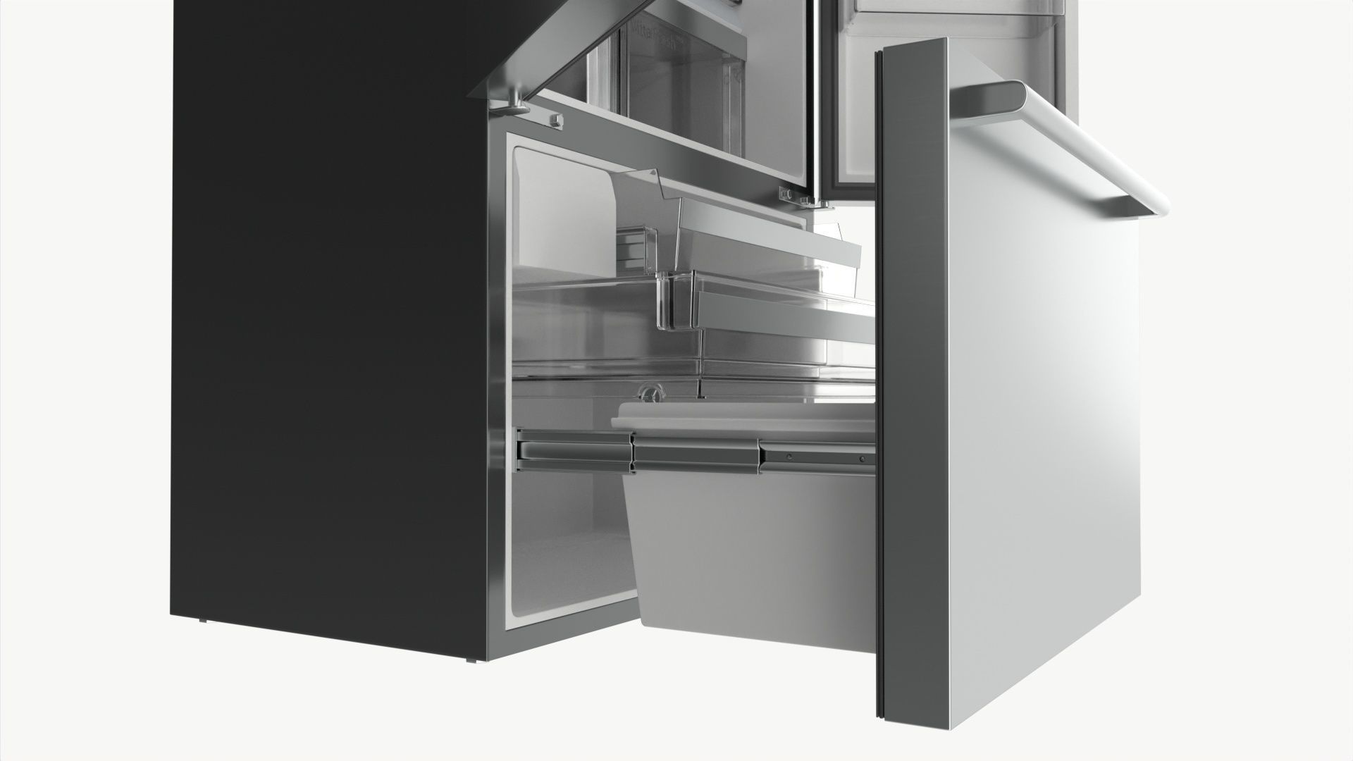 Fridge-freezer Bosch KFF96PIEP Doors Open 3D model | CGTrader